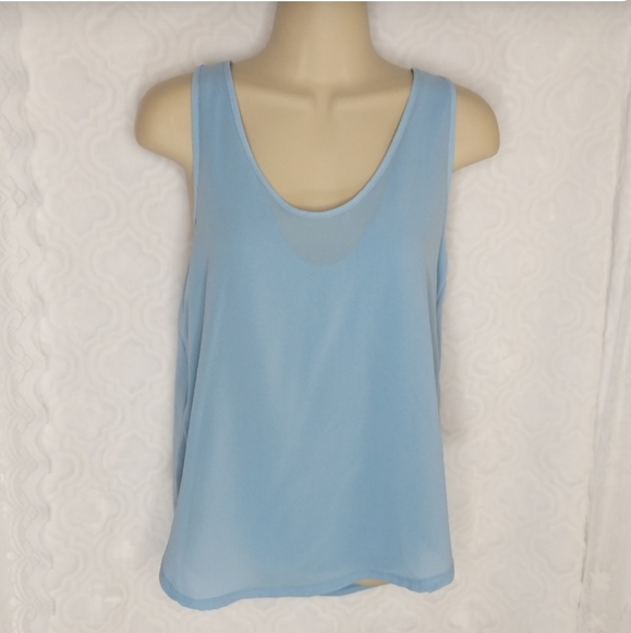 Zara Layered Sky Blue Racerback Tank NWT Sz M - Picture 3 of 8